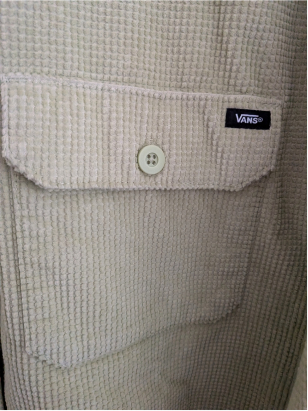 Vans Women’s Sage Green Cropped Corduroy Jacket Size L Y2K Skater - Picture 7 of 7